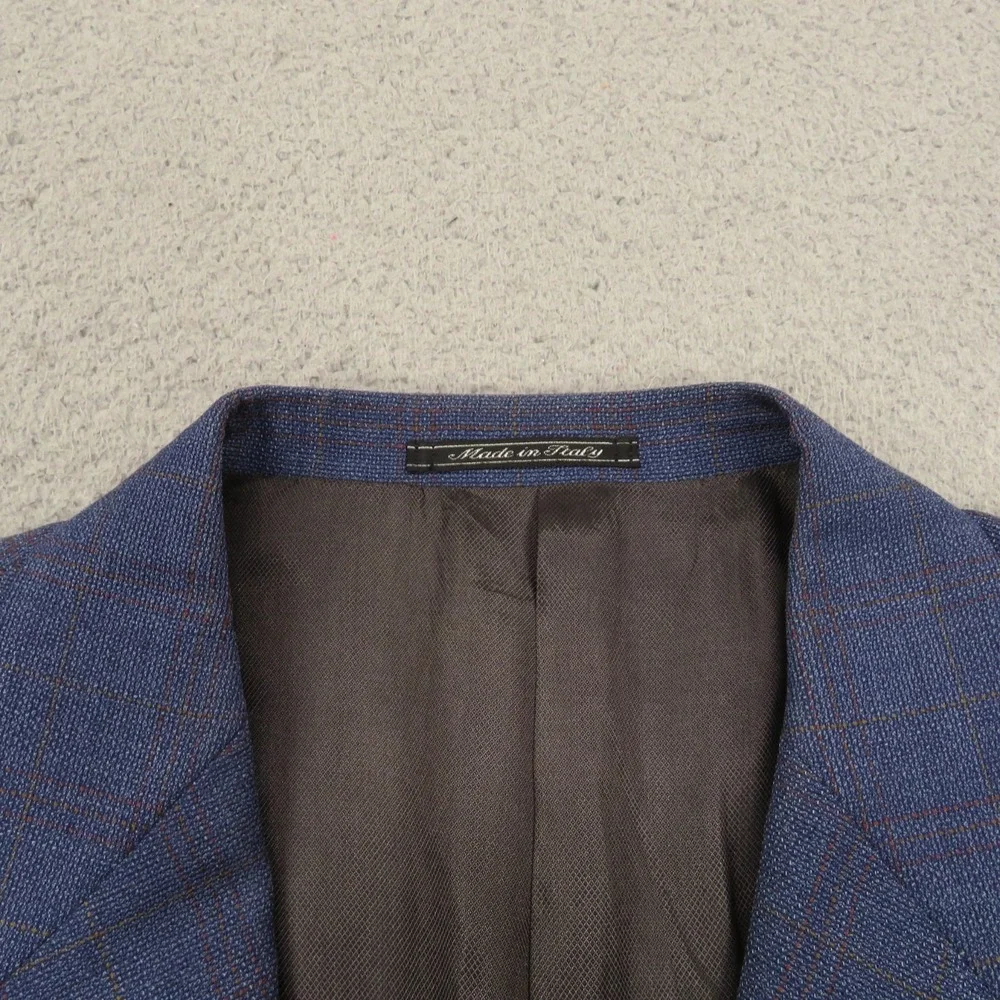 Lubiam Blazer 48R High Twist Virgin Wool 3/2 Roll Check Sport Coat LMB 1911 Mens